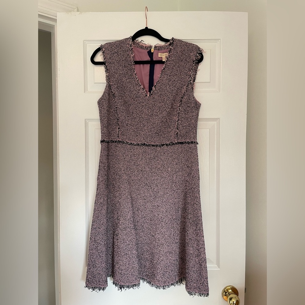 Rebecca Taylor Tweed V-neck Dress